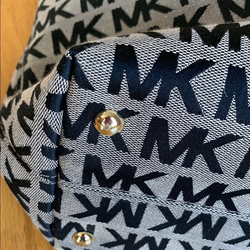 Michael Kors Black and Tan Tote with Geometric Pattern - Picture 9 of 13